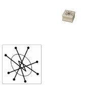 Kleine middeleeuwse minimalistische atoommolecule  rubberstempel (Gestempeld)