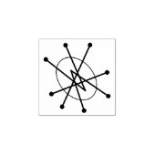 Kleine middeleeuwse minimalistische atoommolecule  rubberstempel (Afrduk)