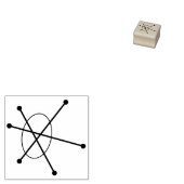 Kleine middeleeuwse moderne atoomtechnologie rubberstempel (Gestempeld)