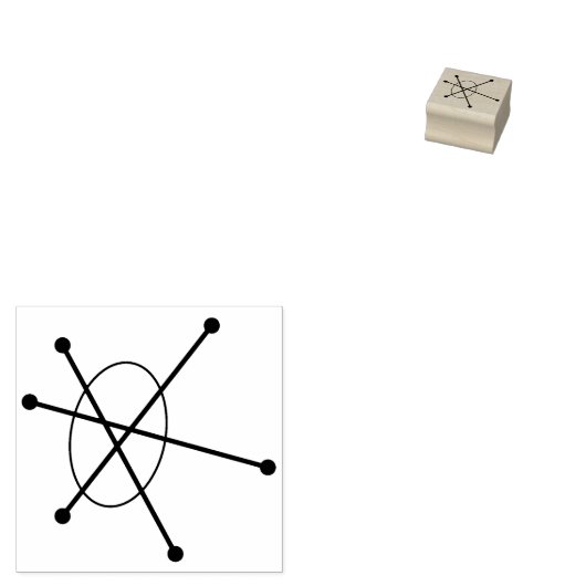 Kleine middeleeuwse moderne atoomtechnologie rubberstempel (Gestempeld)