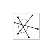 Kleine middeleeuwse moderne atoomtechnologie rubberstempel (Afrduk)