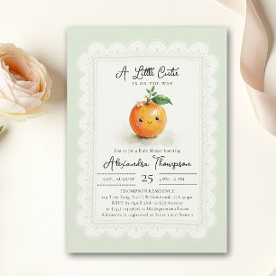 Kleine Mimi Oranje Bloemen Schelpen Baby Shower Kaart