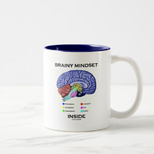 Kleine mindset binnenin (anatomisch brein) tweekleurige koffiemok