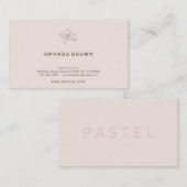 Kleine, minimale zwarte roze met een kleine ventil visitekaartje (Voorkant / Achterkant)