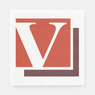 Kleine Minimalistische Letter V Monogram Servet