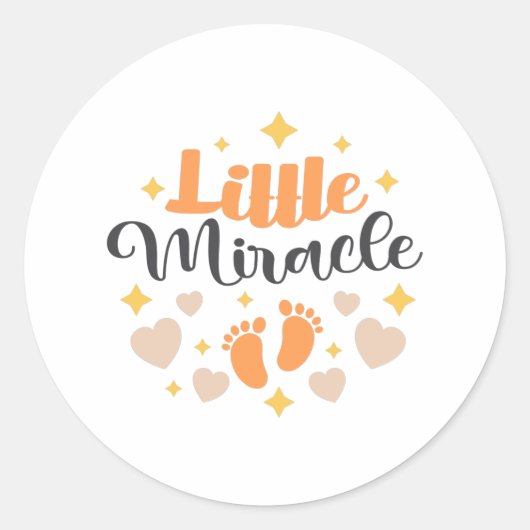 Kleine Miracle Baby Footprints Ronde Sticker (Voorkant)