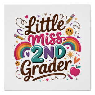 Kleine Miss 2e klas Eerste dag van de tweede klas Perfect Poster