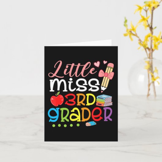 Kleine Miss 3rd-graad terug naar schoolmeisjes Der Kaart (Gele Bloem)