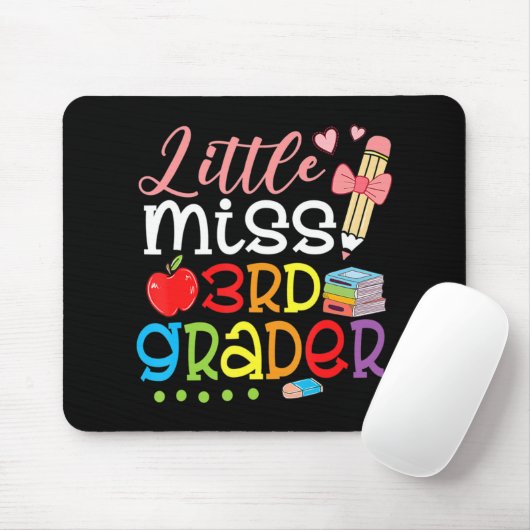 Kleine Miss 3rd-graad terug naar schoolmeisjes Der Muismat (Met muis)