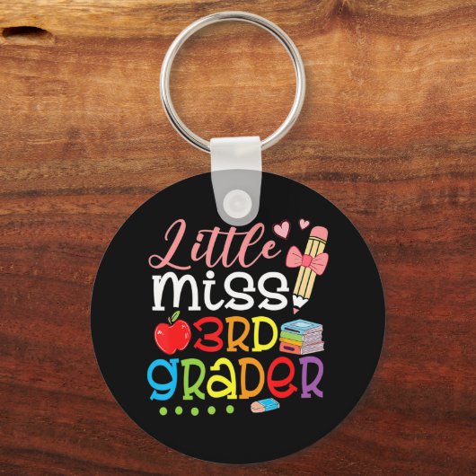 Kleine Miss 3rd-graad terug naar schoolmeisjes Der Sleutelhanger (Voorkant)