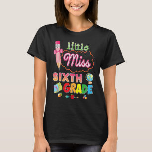 Kleine Miss 6e klas potlood boog terug naar school T-shirt