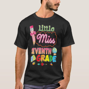 Kleine Miss 7e klas potlood boog terug naar school T-shirt