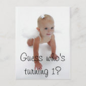 Kleine Miss Angel, raad eens wie er 1 wordt? Uitnodiging Briefkaart (Voorkant)
