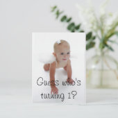 Kleine Miss Angel, raad eens wie er 1 wordt? Uitnodiging Briefkaart (Staand voorkant)