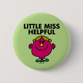 Kleine Miss Behulpzaam | zwarte belettering Ronde Button 5,7 Cm (Voorkant)