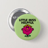 Kleine Miss Behulpzaam | zwarte belettering Ronde Button 5,7 Cm (Voorkant /achterkant)