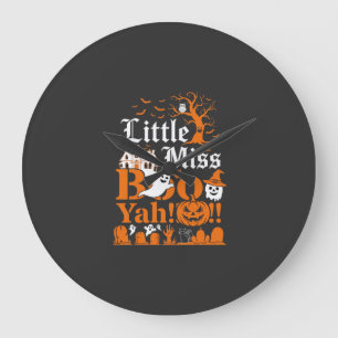 Kleine Miss Boo Yah Halloween Geest Pompoen Vleerm Grote Klok