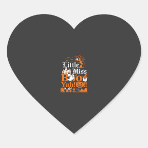 Kleine Miss Boo Yah Halloween Geest Pompoen Vleerm Hart Sticker
