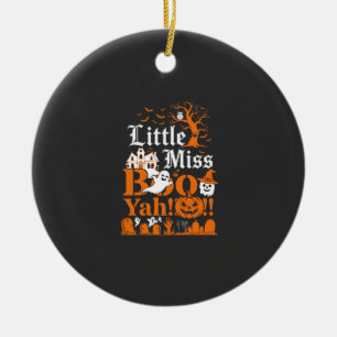 Kleine Miss Boo Yah Halloween Geest Pompoen Vleerm Keramisch Ornament