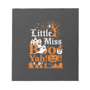 Kleine Miss Boo Yah Halloween Geest Pompoen Vleerm Notitieblok