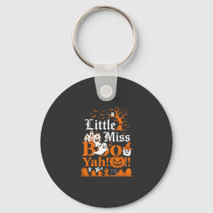 Kleine Miss Boo Yah Halloween Geest Pompoen Vleerm Sleutelhanger
