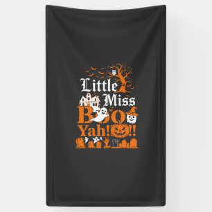 Kleine Miss Boo Yah Halloween Geest Pompoen Vleerm Spandoek
