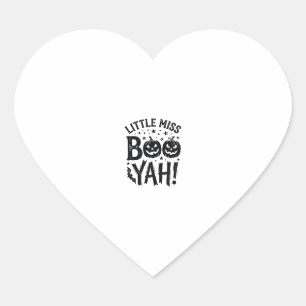 Kleine Miss Boo Yah Vintage Halloween T-shirt Ontw Hart Sticker