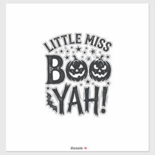 Kleine Miss Boo Yah Vintage Halloween T-shirt Ontw Sticker