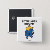 Kleine Miss Brainy in beweging Vierkante Button 5,1 Cm (Voorkant /achterkant)