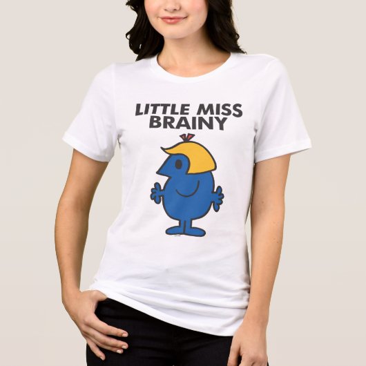Kleine Miss Brainy Standing Tri-Blend Shirt (Voorkant)