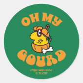 Kleine Miss Busy Oh My Gourd Halloween Ronde Sticker (Voorkant)