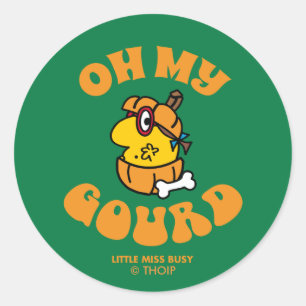 Kleine Miss Busy Oh My Gourd Halloween Ronde Sticker