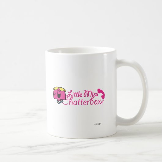 Kleine Miss Chatterbox | telefoonsnoerbelettering Koffiemok (Rechts)