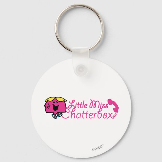 Kleine Miss Chatterbox | telefoonsnoerbelettering Sleutelhanger (Voorkant)