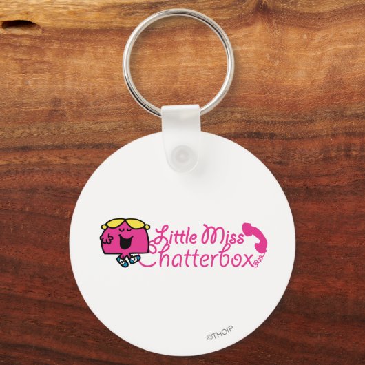Kleine Miss Chatterbox | telefoonsnoerbelettering Sleutelhanger (Voorkant)