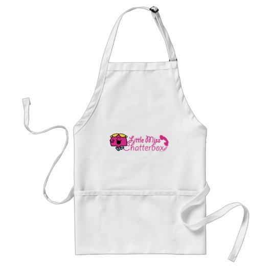 Kleine Miss Chatterbox | telefoonsnoerbelettering Standaard Schort (Voorkant)