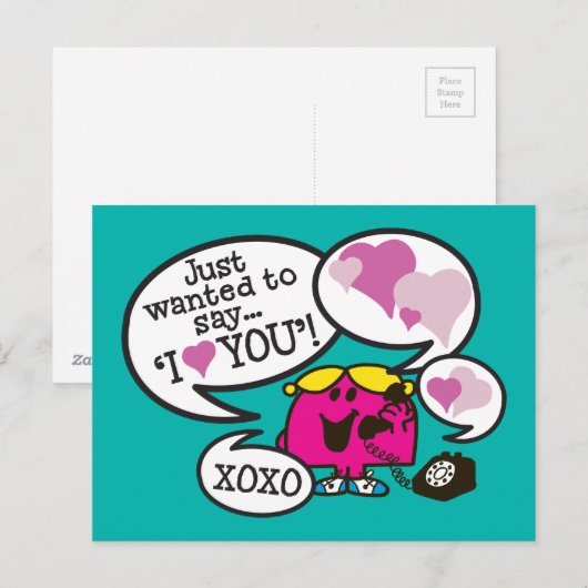 Kleine Miss Chatterbox | Valentijn Feestdagenkaart (Voorkant / Achterkant)