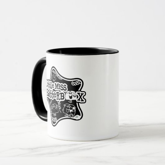 Kleine Miss Chatterbox | Zwart-witte ster Mok (Voorkant links)