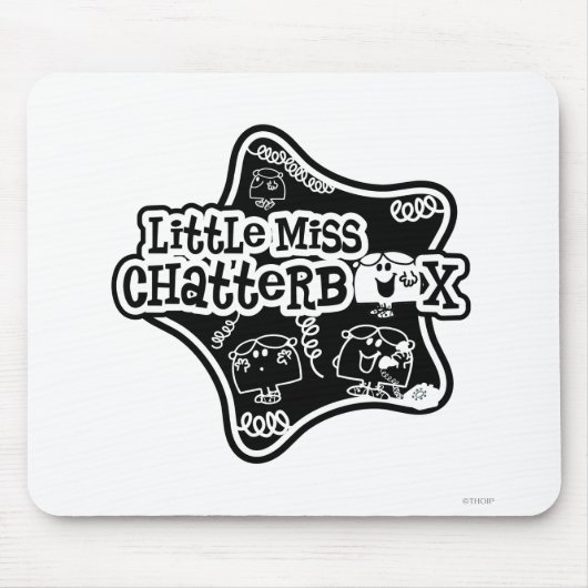 Kleine Miss Chatterbox | Zwart-witte ster Muismat (Voorkant)