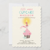 Kleine Miss Cupcake Prinses Meisje's 1e Verjaardag Kaart (Voorkant)