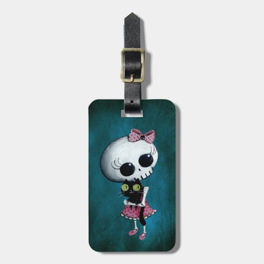 Kleine Miss Death - Halloween Beauty Bagagelabel (Voorkant verticaal)