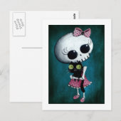Kleine Miss Death - Halloween Beauty Briefkaart (Voorkant / Achterkant)