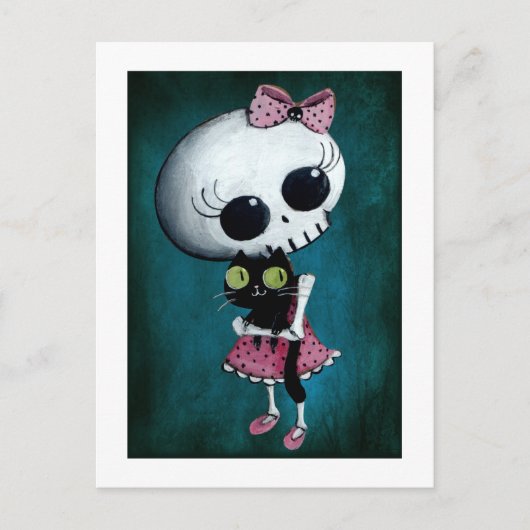 Kleine Miss Death - Halloween Beauty Briefkaart (Voorkant)