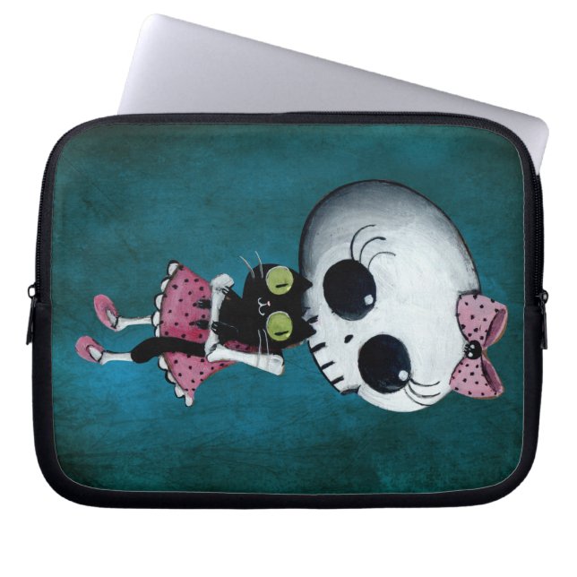 Kleine Miss Death - Halloween Beauty Laptop Sleeve (Voorkant)