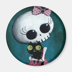 Kleine Miss Death - Halloween Beauty Magneet