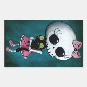 Kleine Miss Death - Halloween Beauty Rechthoekige Sticker