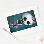 Kleine Miss Death - Halloween Beauty Rechthoekige Sticker (Envelop)