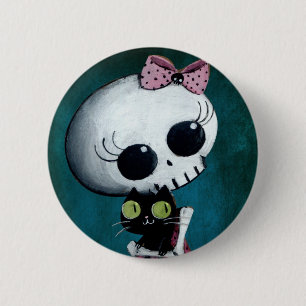 Kleine Miss Death - Halloween Beauty Ronde Button 5,7 Cm