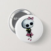 Kleine Miss Death - Hallowen Beauty Ronde Button 5,7 Cm (Voorkant /achterkant)