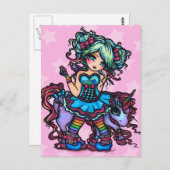 Kleine Miss Deelish Fairy Unicorn Princess Fantasy Briefkaart (Voorkant / Achterkant)